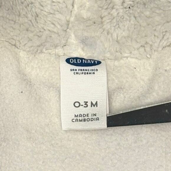 Old Navy One-Piece Fleece Snowsuit Boys 0-3M Blue Gray Check Hooded - Picture 6 of 9